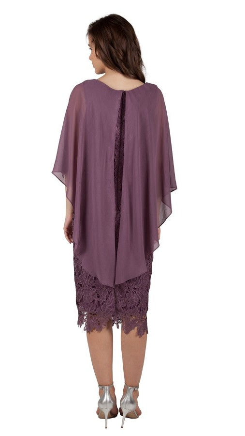 Miss Anne 219303 Lace and Chiffon Overlay