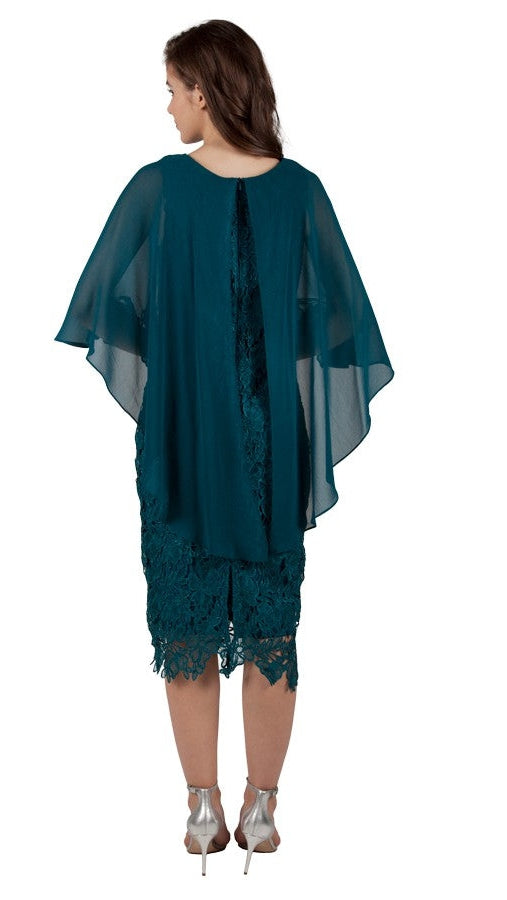 Miss Anne 219303 Lace and Chiffon Overlay