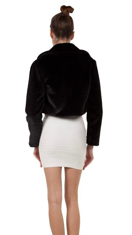 Miss Anne 13518 Collared Fur Jacket