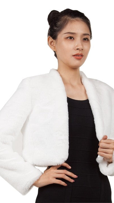 Miss Anne 13441 Cropped Fur Jacket