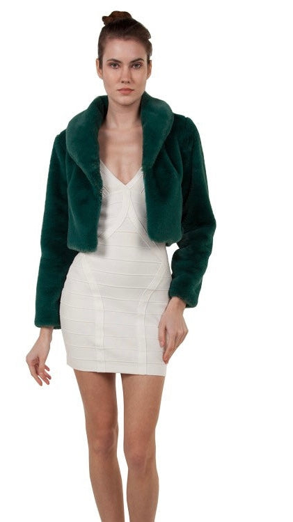 Miss Anne 13518 Collared Fur Jacket