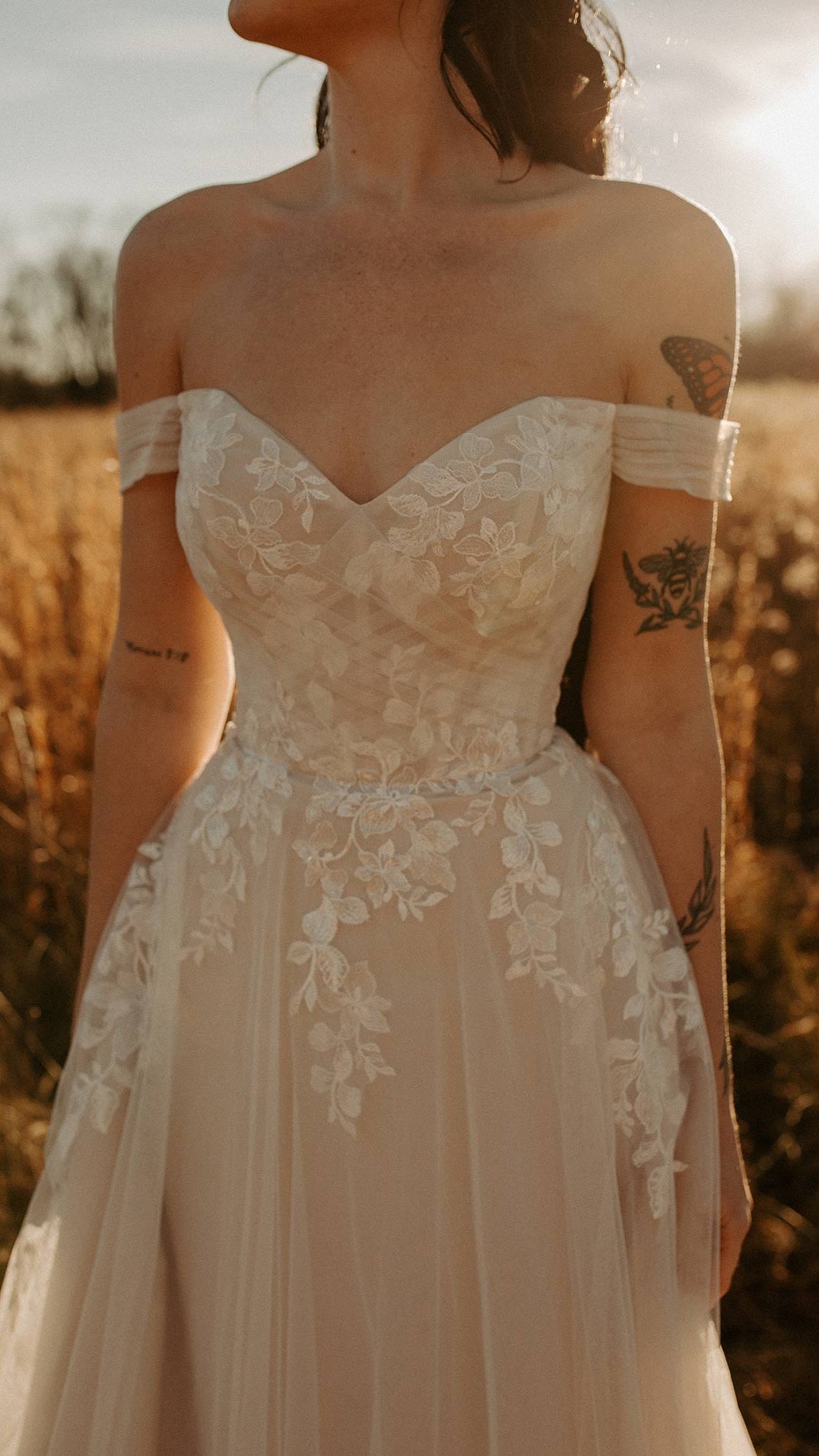 Stella York 7509 A-Line Off The Shoulder Wedding Dress