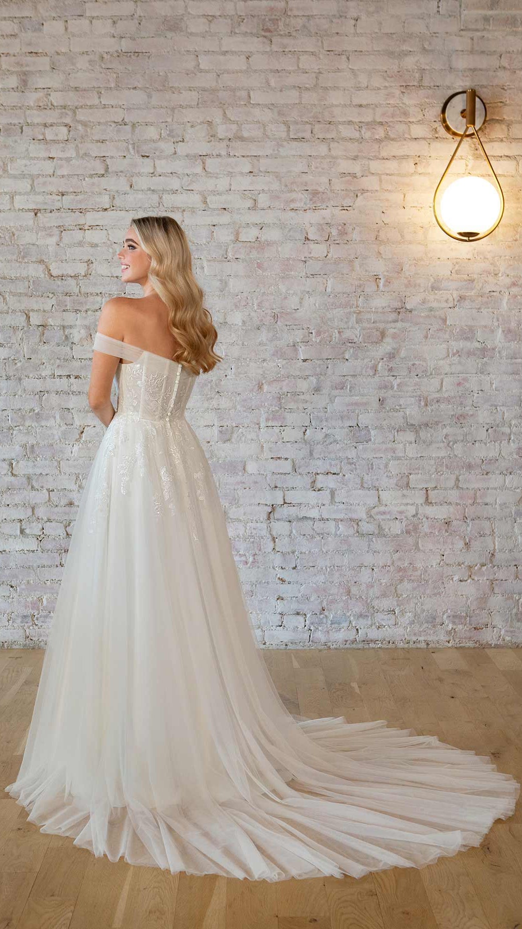 Stella York 7509 A-Line Off The Shoulder Wedding Dress