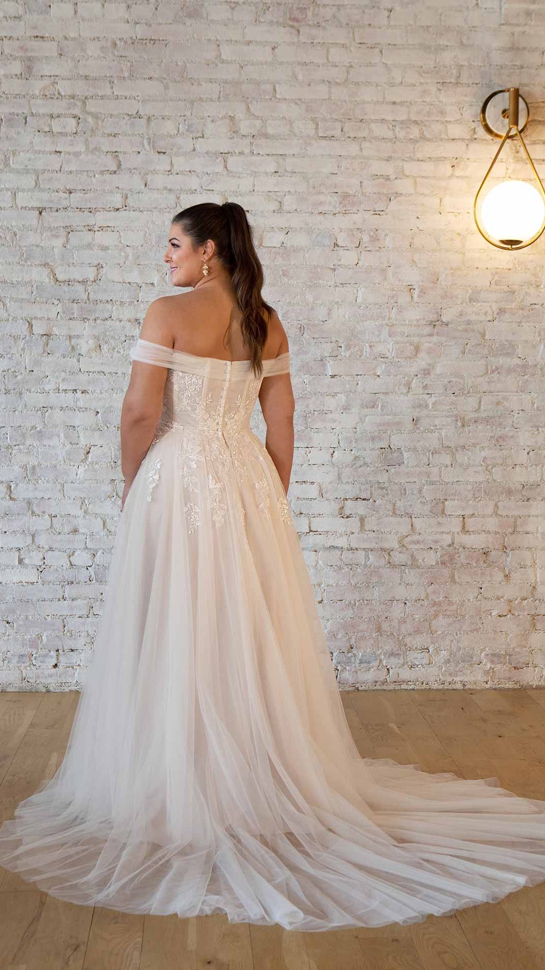 Stella York 7509 A-Line Off The Shoulder Wedding Dress