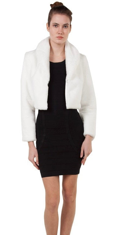 Miss Anne 13518 Collared Fur Jacket