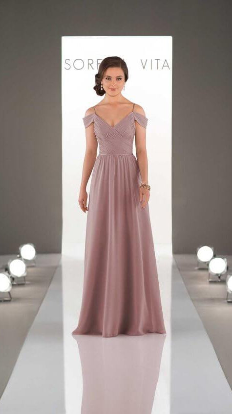 8922 Romantic Off The Shoulder Bridesmaid Dress