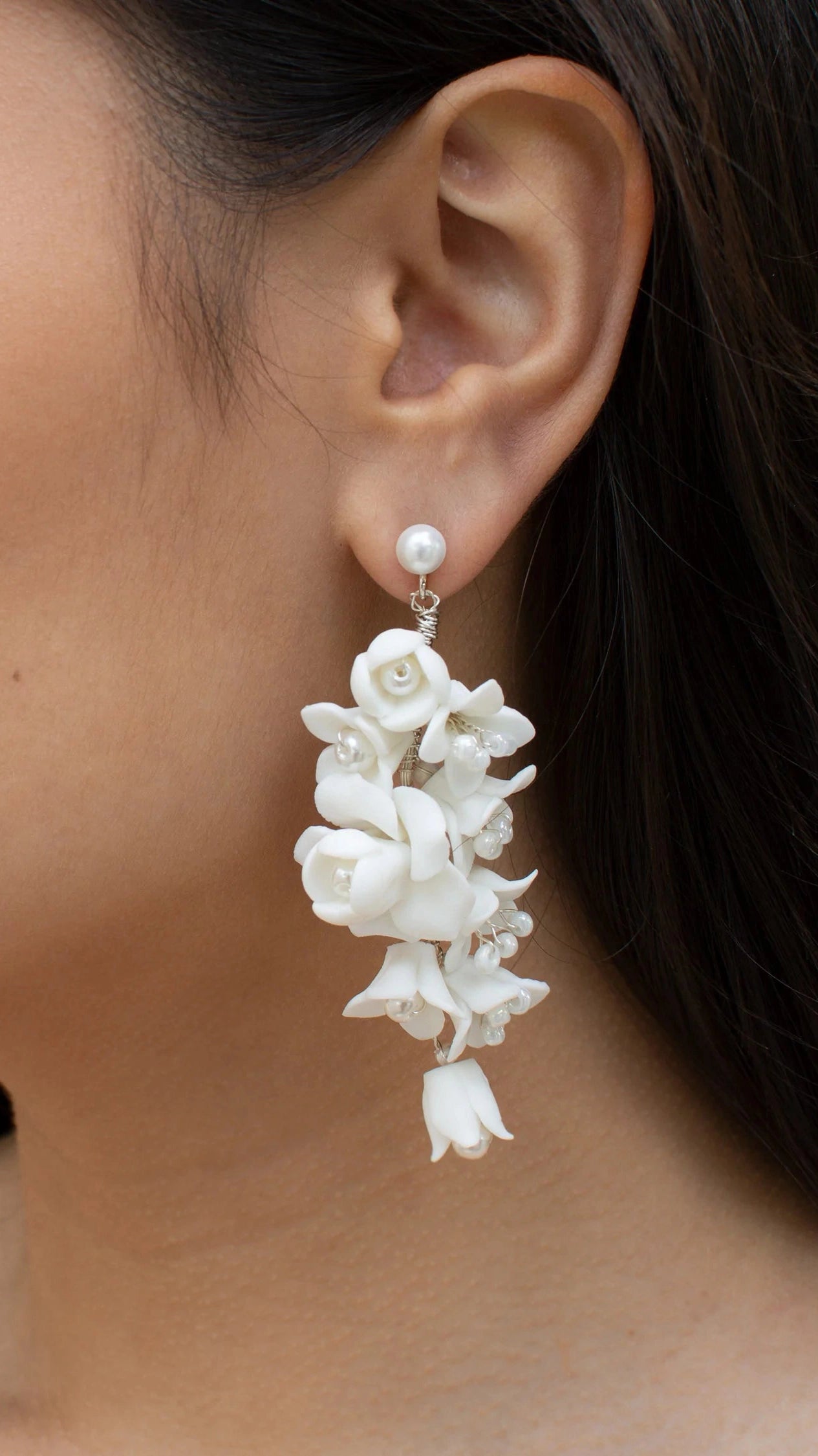 Blossom Long Porcelain Flowers Drop