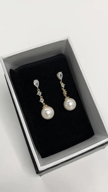 Brielle Long Pearl Drop Earring