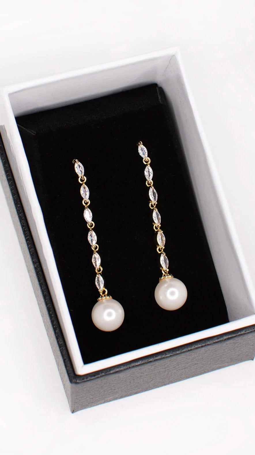 Miley Long Fine Pearl Drop Earring