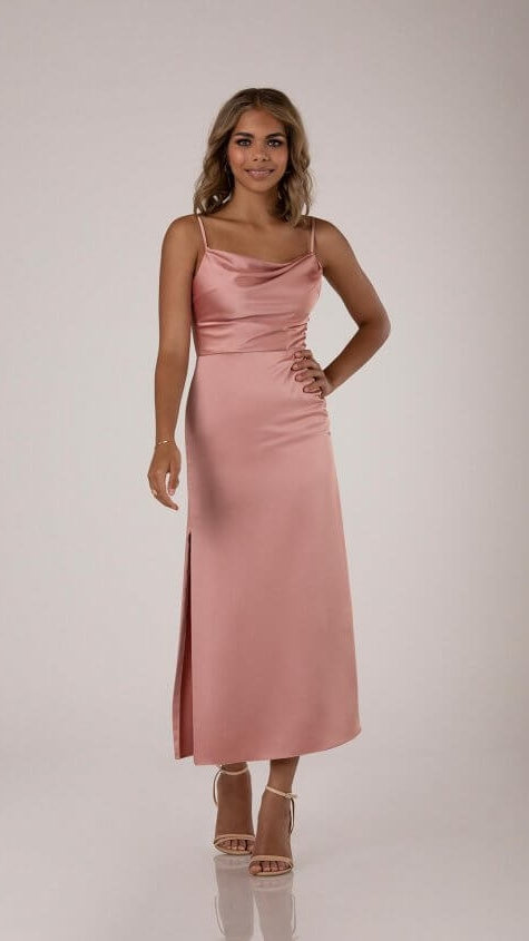 Sorella Vita 9539 Midi Charmeuse Satin Bridesmaid Dress