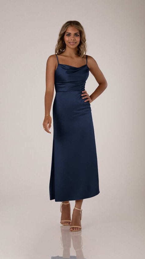 Sorella Vita 9539 Midi Charmeuse Satin Bridesmaid Dress
