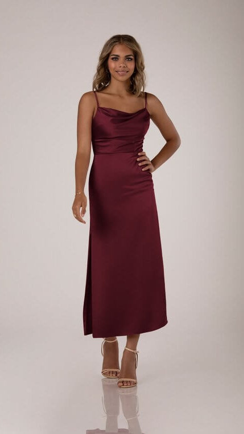 Sorella Vita 9539 Midi Charmeuse Satin Bridesmaid Dress