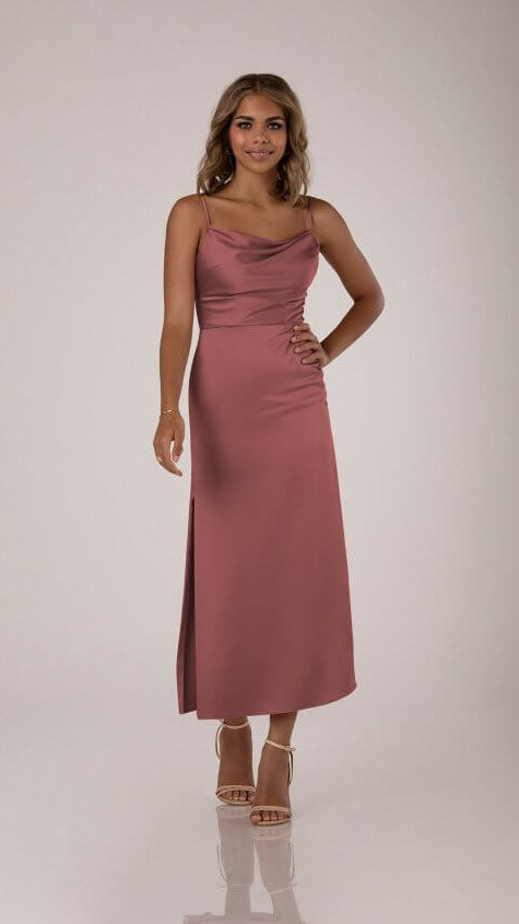 Sorella Vita 9539 Midi Charmeuse Satin Bridesmaid Dress