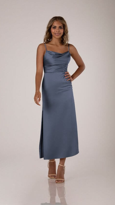 Sorella Vita 9539 Midi Charmeuse Satin Bridesmaid Dress