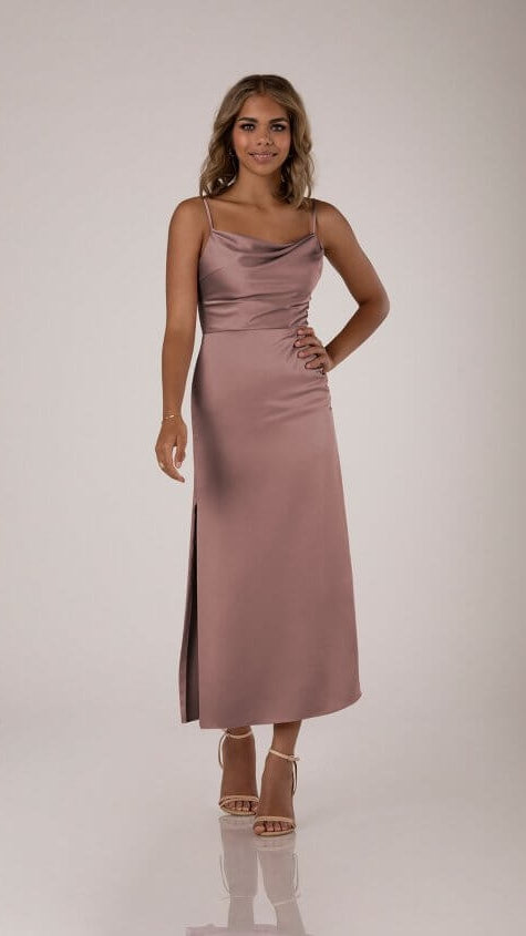 Sorella Vita 9539 Midi Charmeuse Satin Bridesmaid Dress