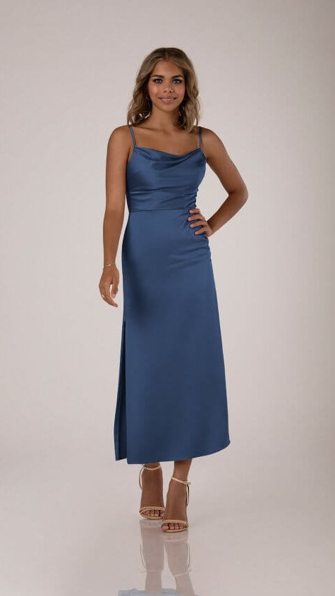 Sorella Vita 9539 Midi Charmeuse Satin Bridesmaid Dress