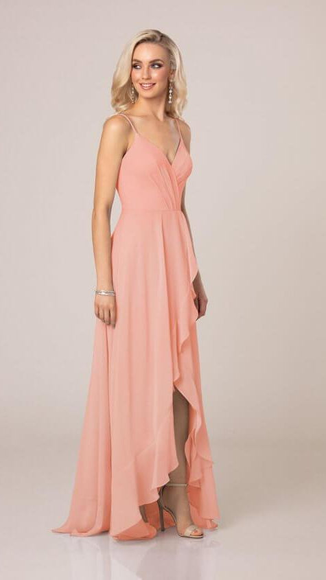 High-Low Bridesmaid Dress With Ruffle Details - Sorella Vita 9290