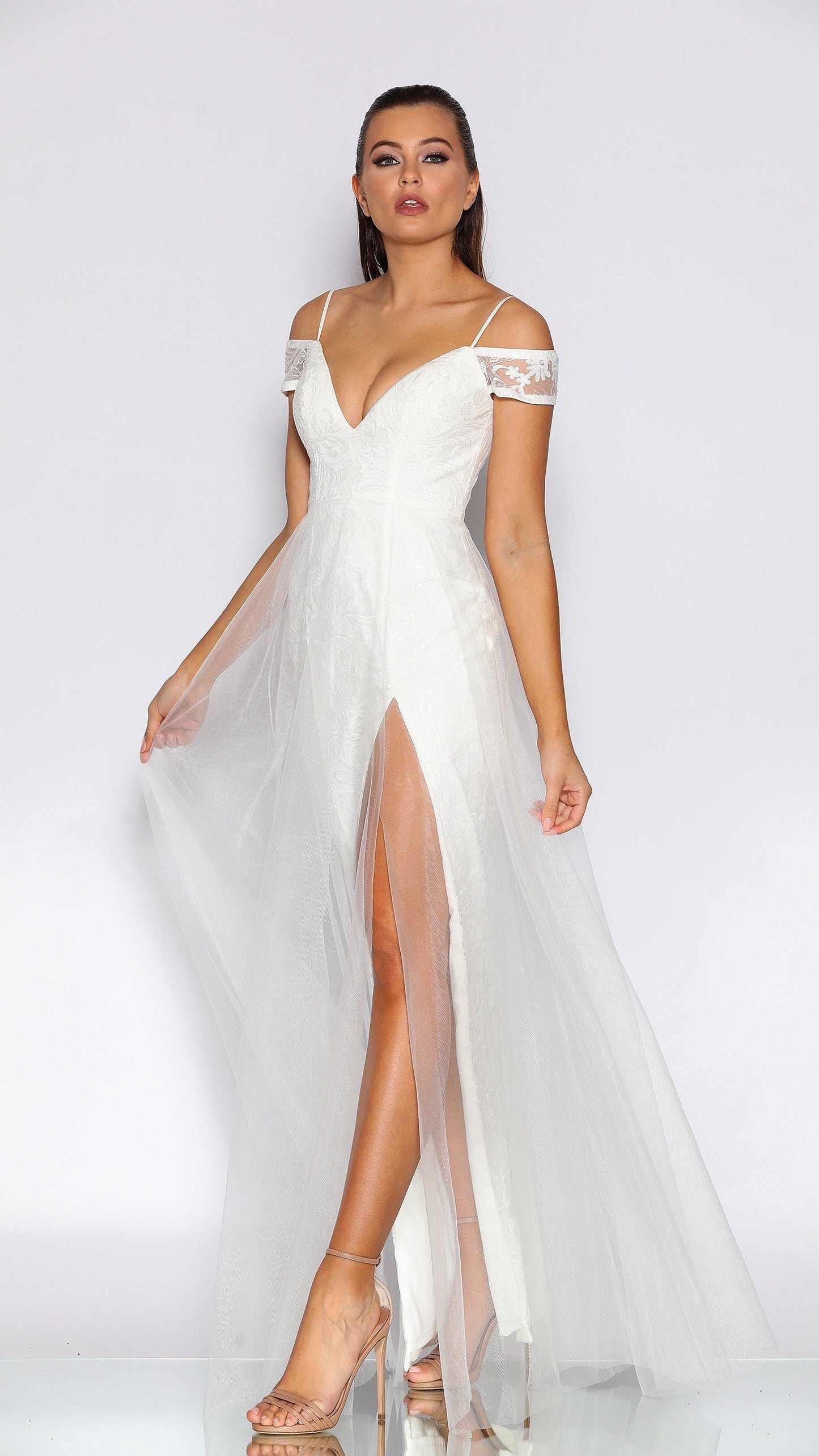 Nicoletta White Relaxed Bridal Gown JX2072