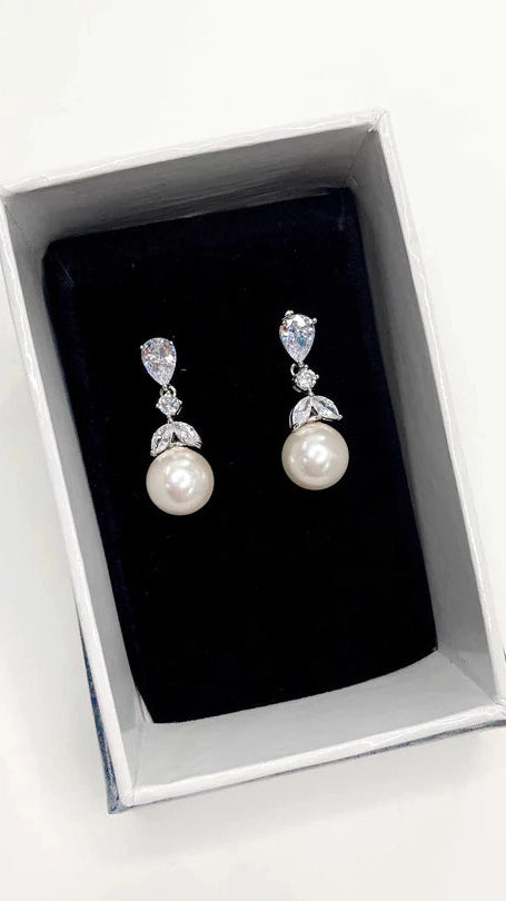 Betty Pearl Navette Drop Earring