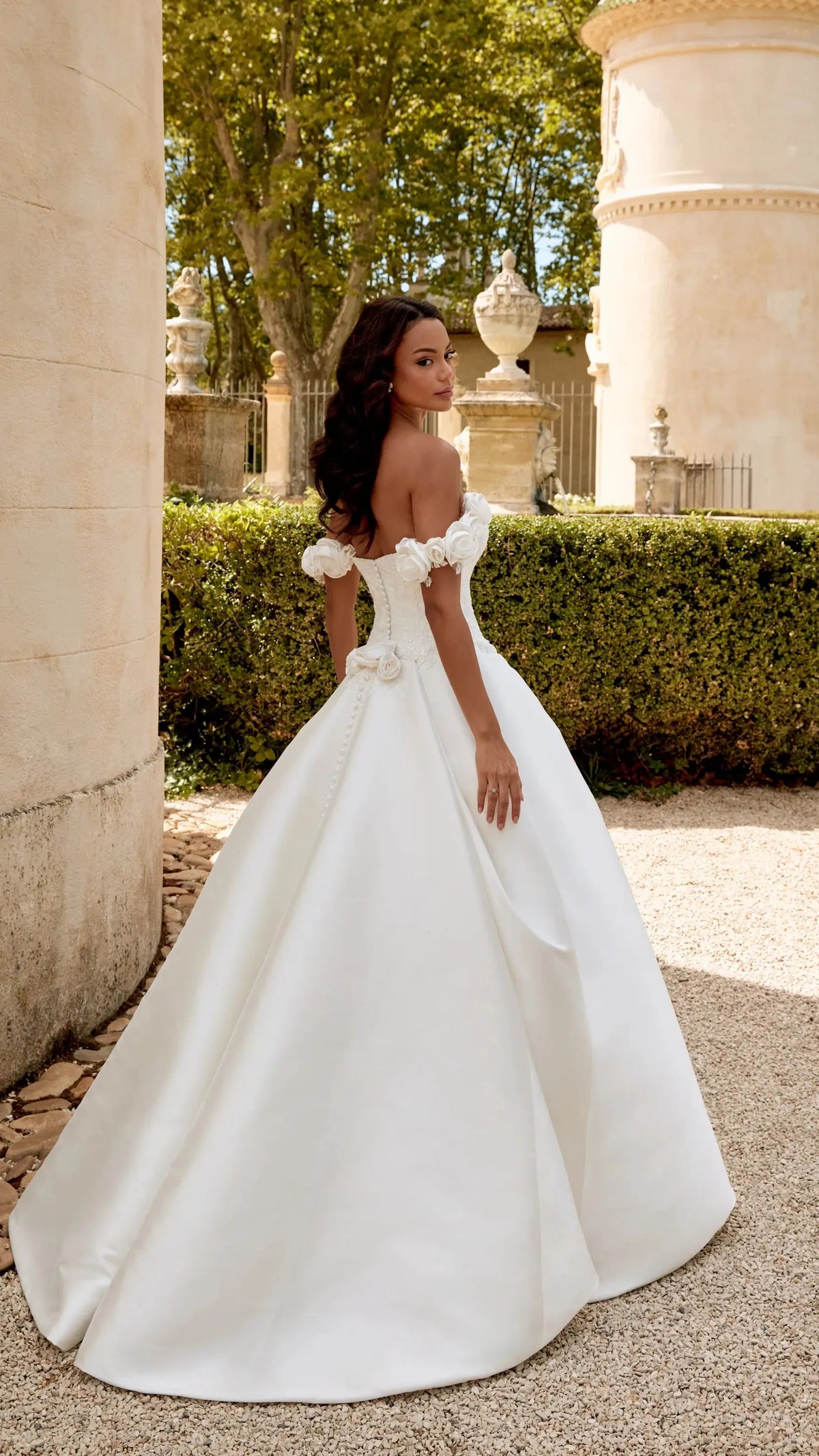 Justin Alexander Strapless Mikado Ball Gown with 3-D Florals and Sparkling Lace - Sincerity 44570