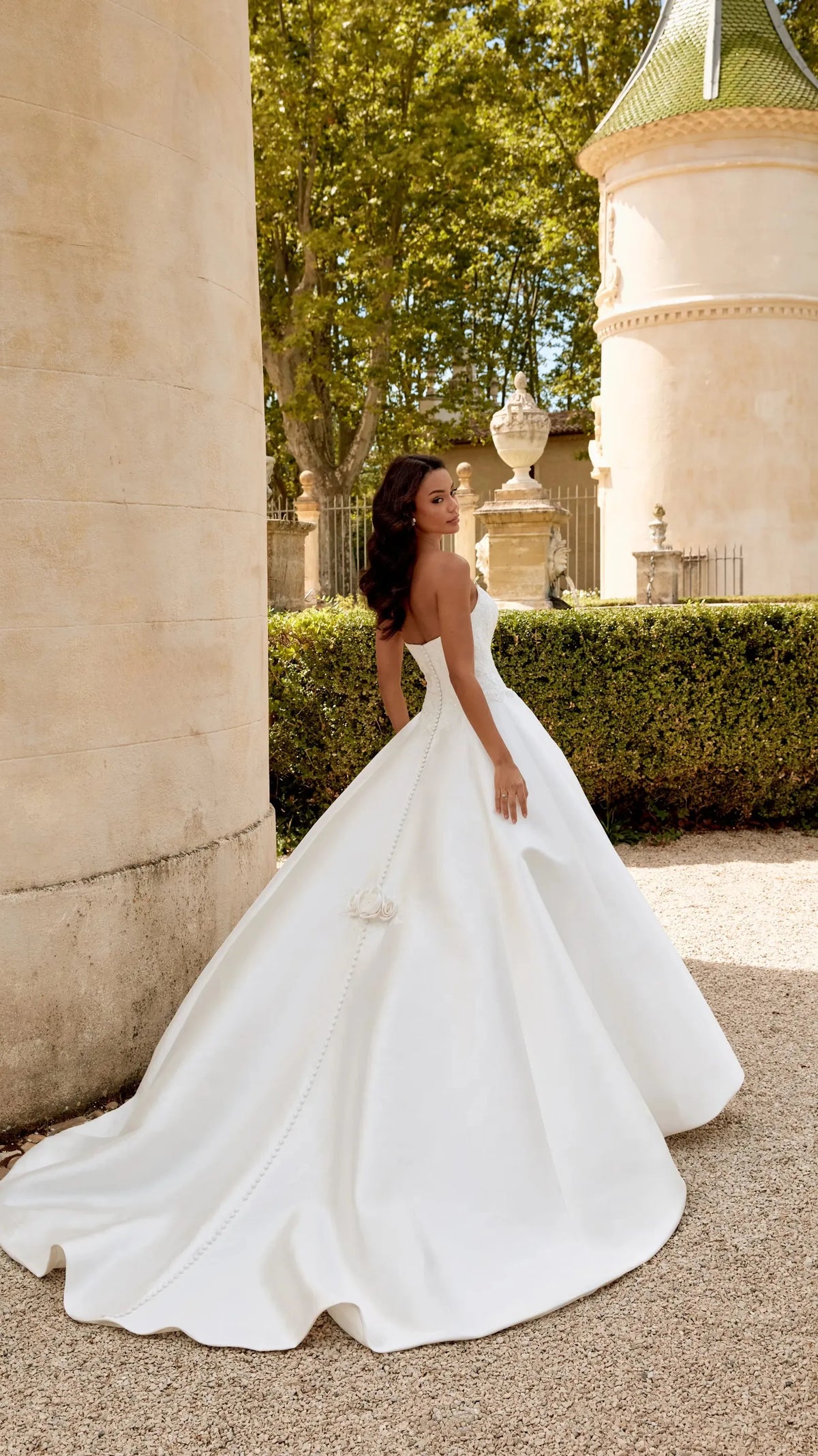 Justin Alexander Strapless Mikado Ball Gown with 3-D Florals and Sparkling Lace - Sincerity 44570