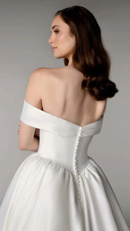 Justin Alexander Off-Shoulder Mikado Ballgown 55241