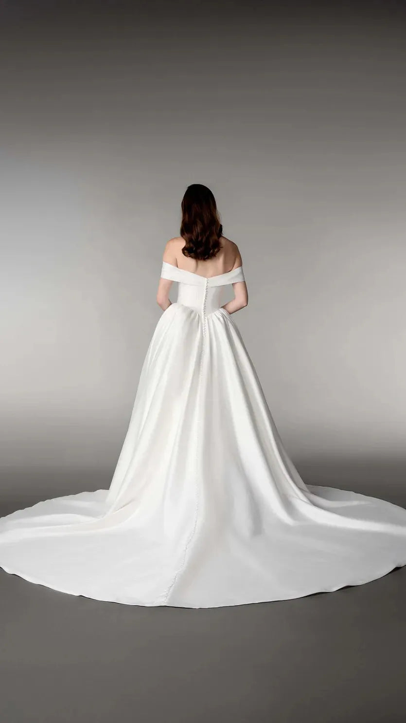 Justin Alexander Off-Shoulder Mikado Ballgown 55241