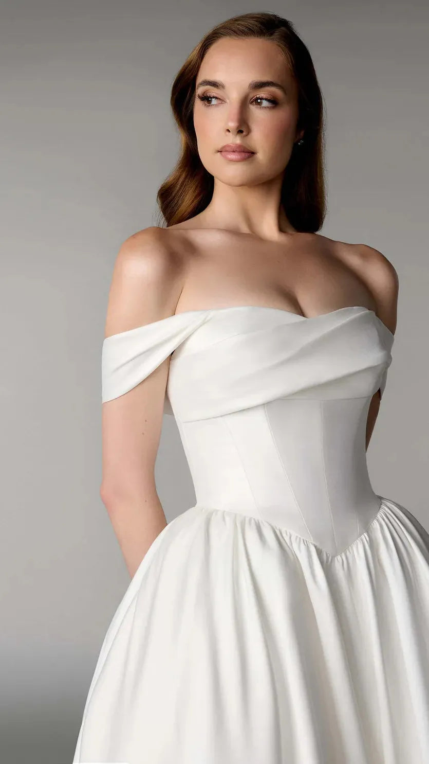 Justin Alexander Off-Shoulder Mikado Ballgown 55241