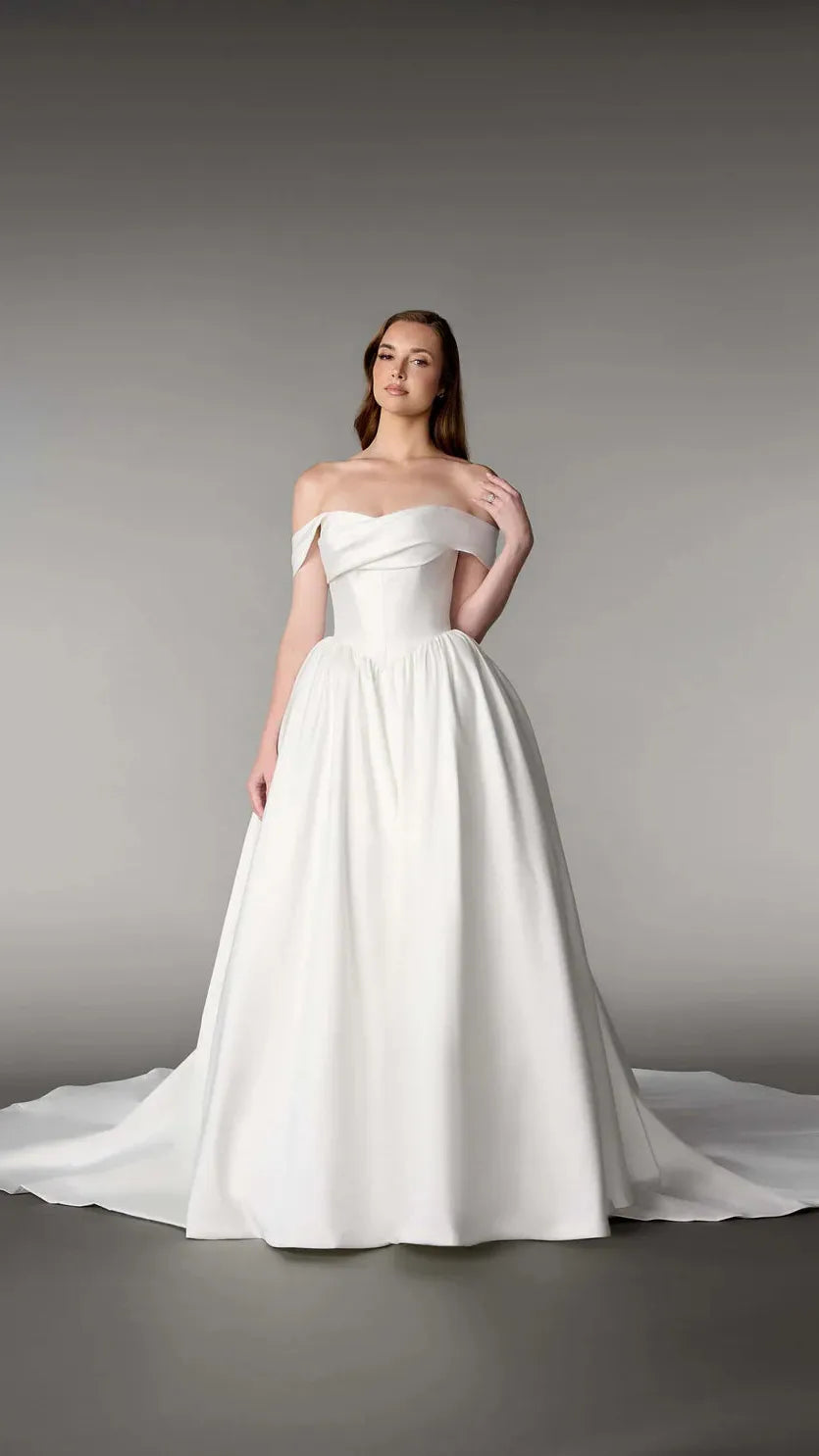 Justin Alexander Off-Shoulder Mikado Ballgown 55241