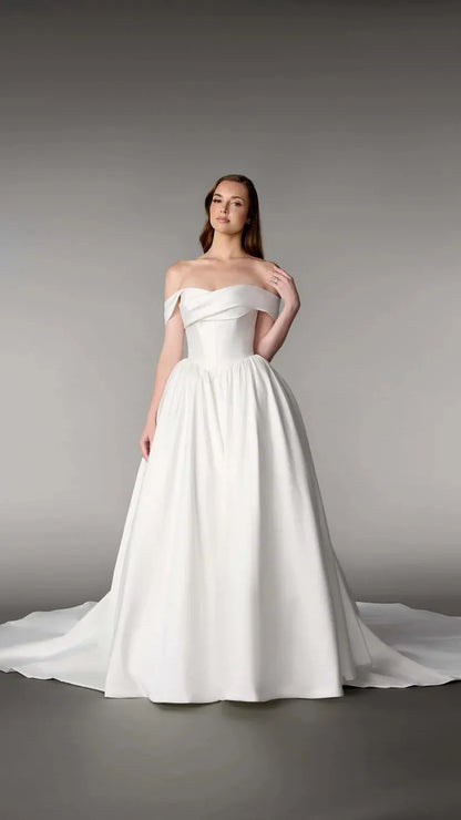 Justin Alexander Off-Shoulder Mikado Ballgown 55241