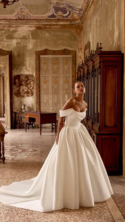 Justin Alexander Mikado Ball Gown with Ruched Bodice and Basque Waistline Kelsey 88436