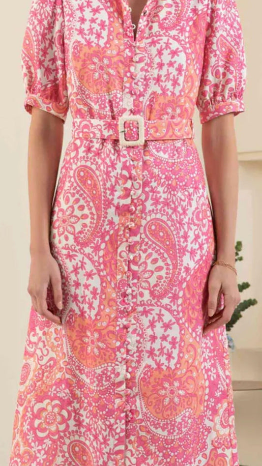 Clarisse Belted Garden Dress