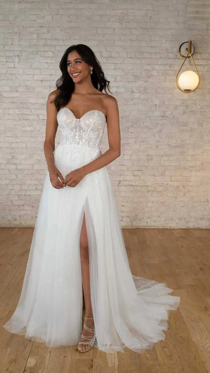 Stella York 7740 Enchanting Off-The-Shoulder A-Line Wedding Dress