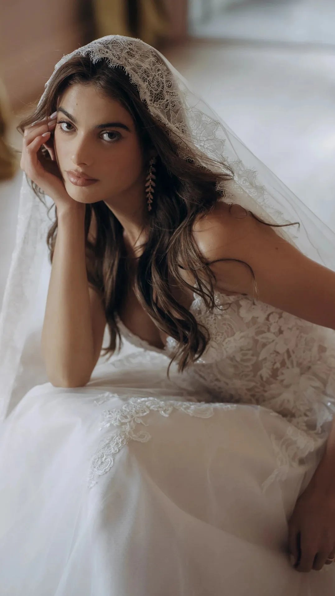 Beaded Lace and Tulle A-Line Wedding Gown Stella York SY8293