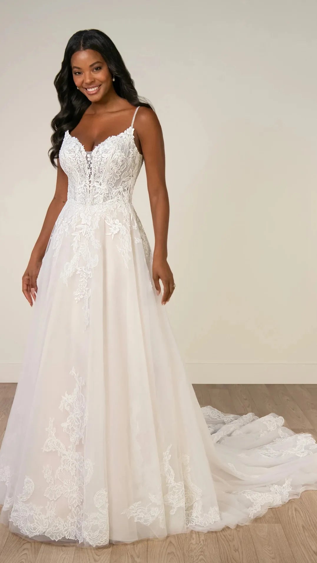 Beaded Lace and Tulle A-Line Wedding Gown Stella York SY8293