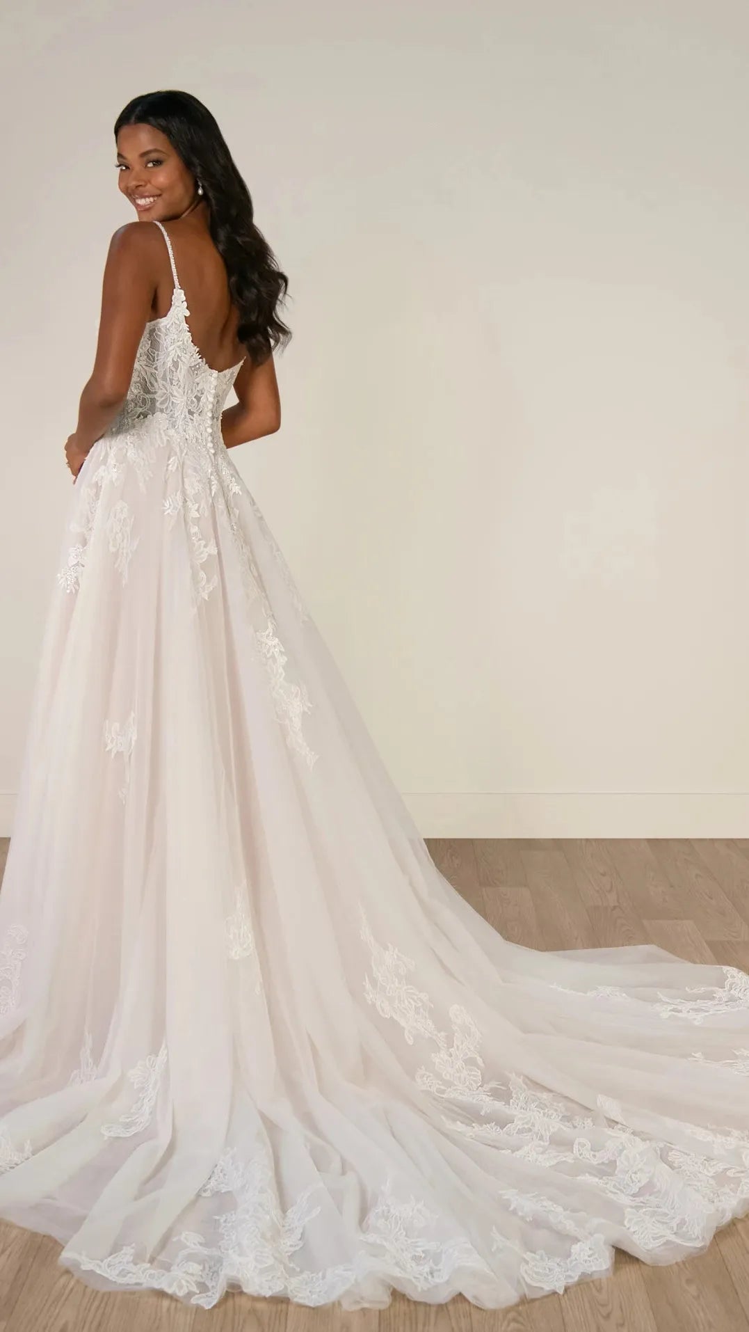 Beaded Lace and Tulle A-Line Wedding Gown Stella York SY8293