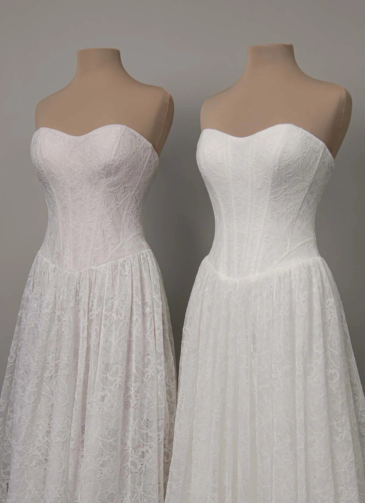 Allover Lace A-Line Wedding Gown with Sweetheart Neckline and Scalloped Train