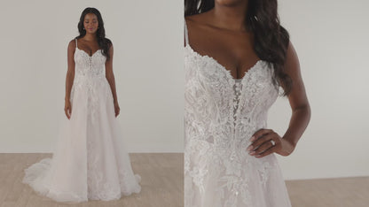 Beaded Lace and Tulle A-Line Wedding Gown Stella York SY8293