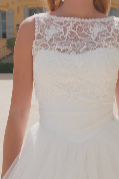 Justin Alexander Satin Bodice Tulle Skirt Wedding Dress Sincerity 44579