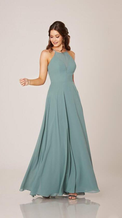 Modern Bridesmaid Dress with Sheer Panelling 9292