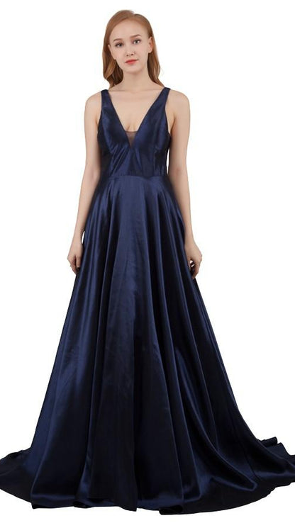 Classic V neck formal ball gown 218474