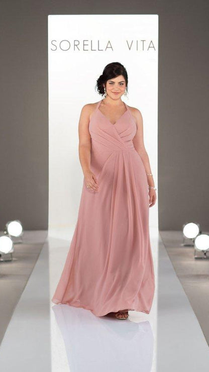Sassy Bridesmaid Dress with Halter Neckline Sorella Vita 9224