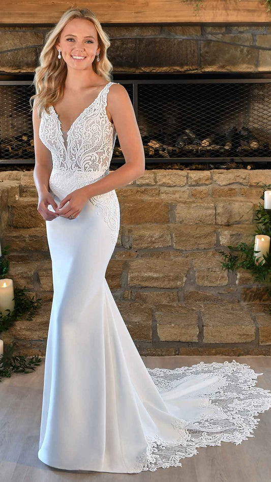 Stella York 7478 Lace Wedding Dress With Simple Skirt