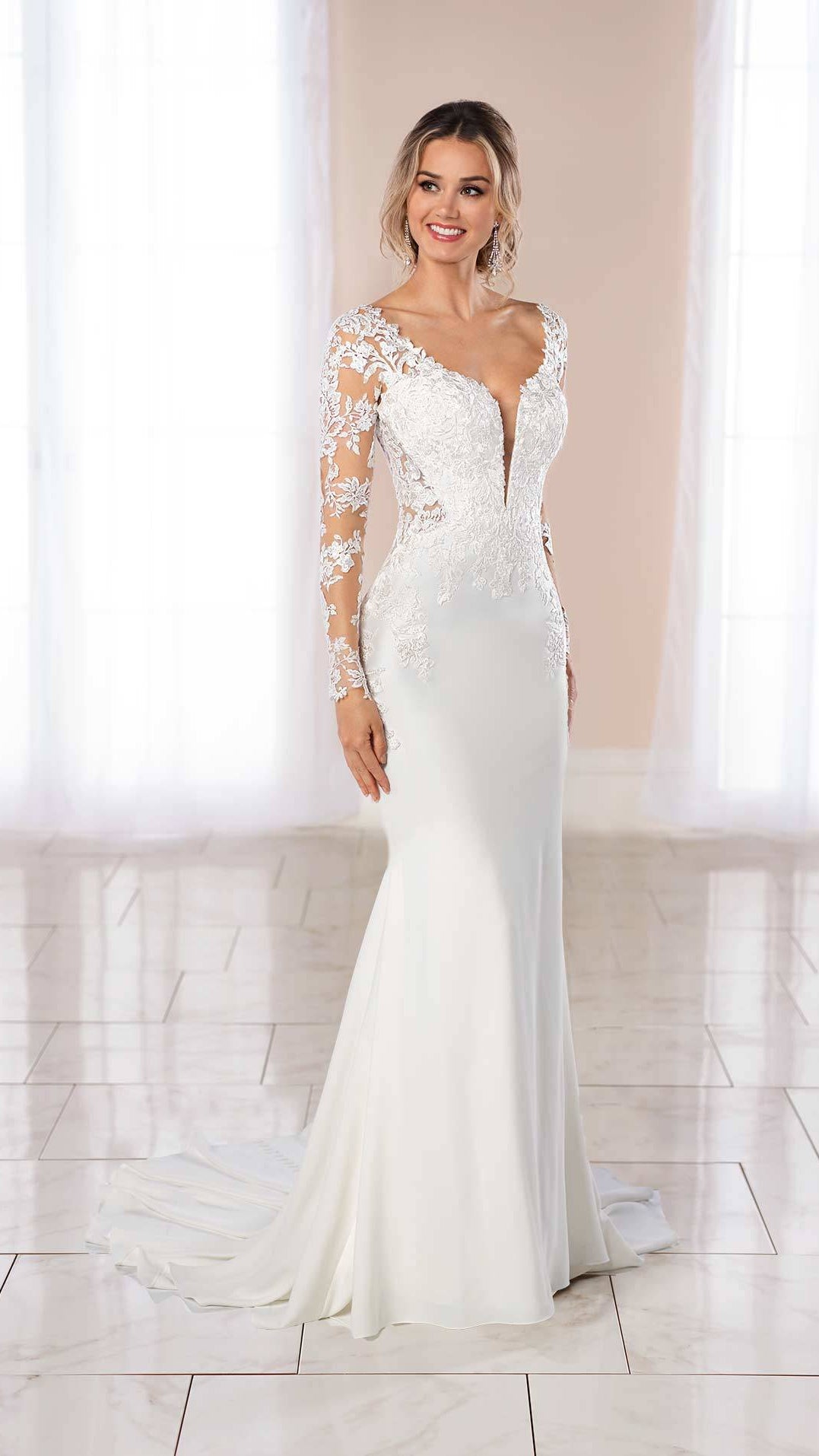 Stella York 6994 Lace and Crepe Wedding Dress