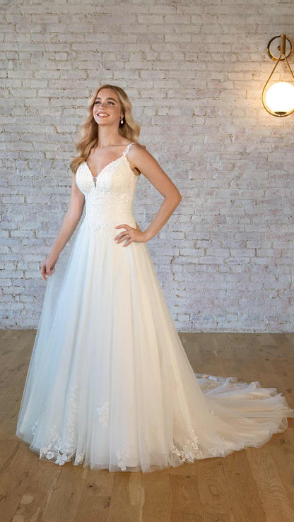 Stella York 7503 Romantic Floral Lace A-Line Wedding Dress