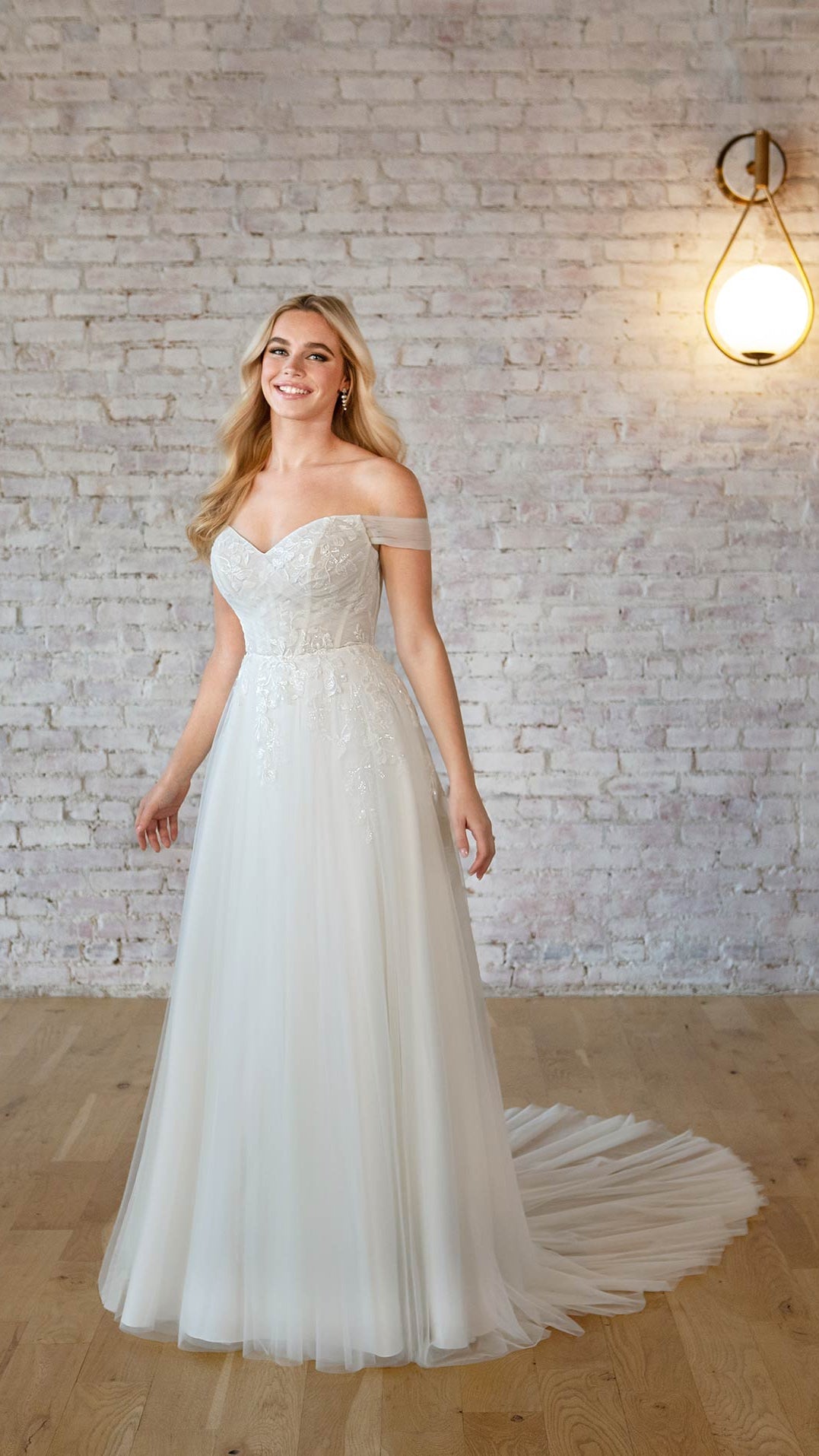 Stella York 7509 A-Line Off The Shoulder Wedding Dress
