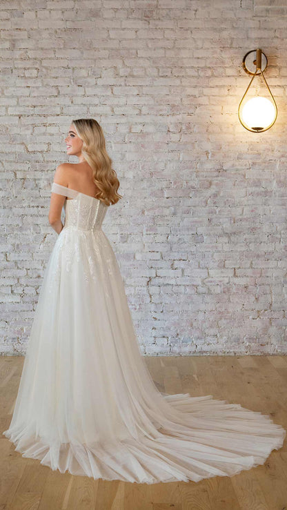 Stella York 7509 A-Line Off The Shoulder Wedding Dress
