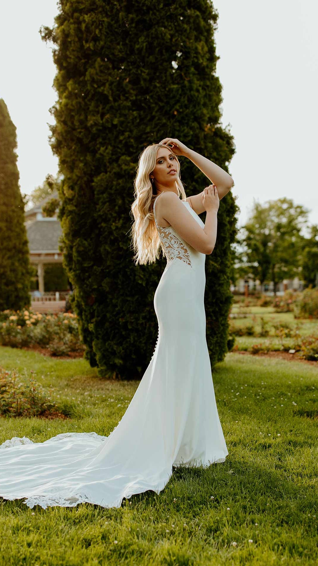 Stella York Modest Column Wedding Dress 7664