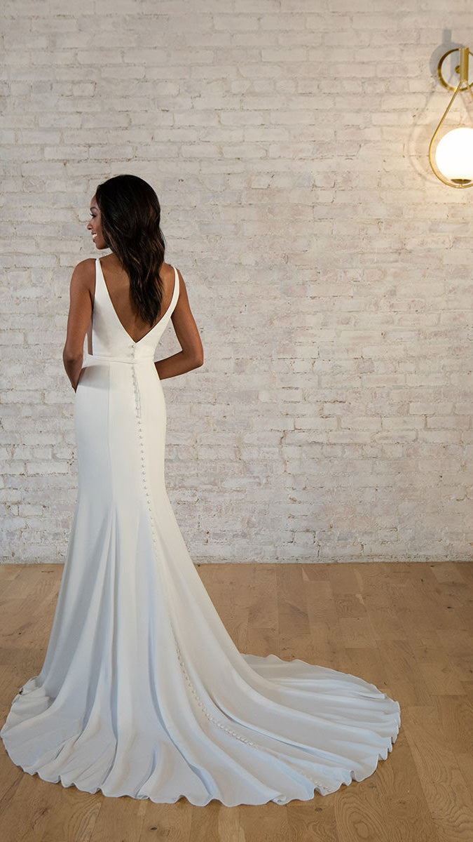 Stella York 7669 Modern Wedding Dress with Side Cutouts