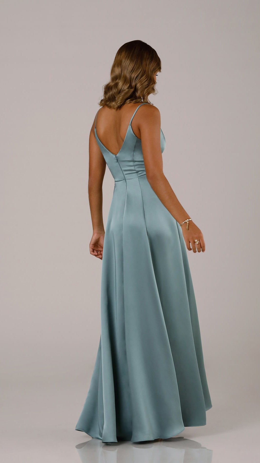 Sorella Vita 9522 Charmeuse floor length bridesmaid dress with V-neck